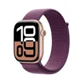 Produktbild: Apple Watch Series 10 Aluminiumgehäuse (GPS + Cellular) 46mm Rosegold (Sport Loop pflaume) MWY83QF/A