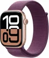 Produktbild: Apple Watch Series 10 GPS + Cellular 46mm Aluminium rosegold mit Sport Loop Pflaume