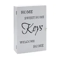 Produktbild: Spetebo Holz Schlüsselkasten Keys weiß mit 6 Haken - 32 x 22 cm - Schlüssel Schrank zum Aufhängen - Schlüsselbox Schlüsselhaken Schlüsselablage Landhaus Stil
