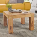 Produktbild: FineBuy Couchtisch Sheesham Massivholz 60x60 cm Quadratischer Wohnzimmertisch Handgefertigt & Naturfarben Beistelltisch aus Echtholz