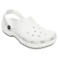 Produktbild: Crocs Classic Clog Sommerschuh, Gartenschuh, Poolslides, mit typischem Logo weiß 46 EU