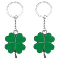 Produktbild: LUOEM 2 StüCke Kleeblatt SchlüSselanhäNger, Kleeblatt SchlüSselanhäNger TaschenanhäNger, SchlüSselring Abschluss Tage Geschenk, St. Patrick SchlüSselhalter