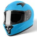 Produktbild: VINZ Parana Motorradhelm Kinder | Fullface Helm Kinder Integralhelm | Kinderhelm Motorrad, Roller, Mofa & Moped in Gr. YS-YXL | ECE 22.06 Zertifiziert | Erhältlich in 3 Farben - Matt Blau