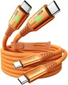 Produktbild: INIU 240W USB C Kabel, [2 Stück 2m] USB C auf USBC Schnellladekabel Orange