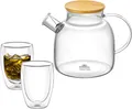 Produktbild: Wilmax England - Deutschland Geschirr-Set Wilmax Teekanne Glas (1200ml) + 2 Teegläser (400ml)