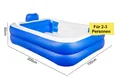 Produktbild: Aufblasbarer Pool 200x150x50cm mit Kopfstütze & Sichtfenster – 440L