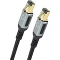 Produktbild: OEHLBACH Stream Primus - State of The Art - High End CAT 8.1 Streaming Netzwerkkabel 40 Gbits RJ45 3-Fach Schirmung Gewebemantel Twisted Pair - SPOFC Kupfer - 25cm