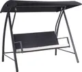 Produktbild: Outsunny Hollywoodschaukel Gartenschaukel 3-Sitzer mit Dach Polyrattan Schwarz
