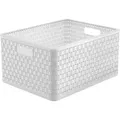 Produktbild: Rotho Aufbewahrungskorb Country A4+, 28L, 43 x 21,5 x 33 cm, Kunststoff, weiß