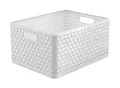 Produktbild: Rotho Country Aufbewahrungsbox 28l in Rattan-Optik, Kunststoff (PP) BPA-frei, weiss, A4+/28l (43.0 x 33.0 x 21.5 cm), Weiß