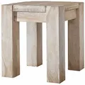 Produktbild: Massivmoebel24 - Hocker Akazie 40x40x45 White Stone Getüncht Nature White 10