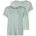 Produktbild: ONLY T-Shirt Damen Top MOSTER Regular Fit (2-tlg) Basic Kurzarm Tee Shirt mit Rundhalsausschnitt grün XXL (44/46)