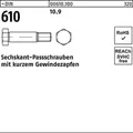 Produktbild: Sechskantpassschraube DIN 610 kurzem Gewindezapfen M8x 50 10.9 25 Stück