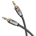 Produktbild: Goobay 65272 Plus Series Audio Verbindungskabel AUX, 3,5 mm stereo, 0,5 m, 0.5 m, schwarz-Silber - Klinke 3,5 mm Stecker (3-Pin, stereo) > Klinke