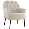 Produktbild: IWMH Sessel, Retro Fernsehsessel mit Metallbeinen, Ohrensessel mit Gepolsterter Rückenlehne, Loungesessel für Haus und Büro - Leinen - Beige