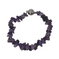 Produktbild: Steuer Splitterarmband aus echtem Amethyst mit Kugel- Magnetschließe 19 cm lang