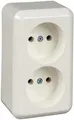 Produktbild: Elso 395904 Steckdose 2-fach 16A ohne Schutzkontakt, Contura Schraubklemme, reinweiß