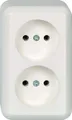 Produktbild: Elso 395904 Steckdose 2-fach, 16 A, ohne Schutzkontakt, mit Schraubklemme, Contura, reinweiß glänzend