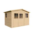 Produktbild: TIMBELA M334 Gartenhaus Holz mit Fenstern - Geräteschuppen Holz H226x324x216 cm/6 m² - Gerätehaus Gartenhütte Fahrradgarage Holz