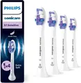 Produktbild: Philips Sonicare S2 Sensitive Original Ersatzbürstenköpfe, 4er-Pack Weiß, für empfindliche Zähne und Zahnfleisch - HX6054/87