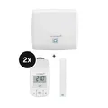 Produktbild: Homematic IP Starter Set Heizen mit 2 Heizkörperthermostaten Basic & Tür- und Fensterkontakt - optisch