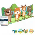 Produktbild: bunnyboo Kindergarderobe aus Holz - Garderobe mit 4 Kleiderhaken - kindliche Designs- wunderschöne Garderobenleiste Kinder (Wald)