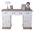 Produktbild: PALAZZO INT Schreibtisch Landhausstil Computertisch Weiss Schreibmöbel Shabby Chic