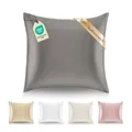 Produktbild: Kissenbezüge Seide - 65x65 cm - Gewicht 19 Momme 100% Reine Maulbeerseide Doppelseitig - Seidenkissenbezug für Haar und Haut, Anti-Aging, Anti-Bettwanzen - Silber Grau