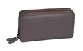 Produktbild: GlücksNugget Geldbörse Reißverschlusslangbörse Leder, grau