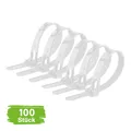Produktbild: Kabelbinder 100 Stk. wiederverschließbar 7,6mmx200mm weiß selbstsichernd