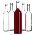 Produktbild: KADAX Weinflasche aus Glas ohne Korken , 750ml, Transparent, 10 Stück