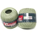 Produktbild: Twister Häkelgarn olivgrün Handstrickgarn Baumwollgarn 2x100g