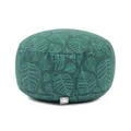 Produktbild: Bodhi Meditationskissen RONDO | Abnehmbarer Bezug aus 100% Baumwolle | Bio-Dinkelfüllung | Höhe 14-20 cm | Praktische Trageschlaufe | Maharaja Collection (Bodhi Leaves/deep green)