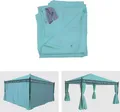 Produktbild: 4er-Set Seitenwand für Pergola Cadiz, Ersatzseitenwand Pavillon 4x4m, Polyester türkis