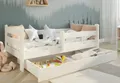 Produktbild: Kids Collective Kinderbett Kinder Jugendbett 80x160 und 90x200 cm Mit Schublade & Rausfallschutz, 90×200 cm, stabiles Kiefernholz, Weiß