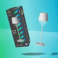 Produktbild: tint Smarte LED-Tischleuchte Dalia Weiß, farbiges Licht RGB für indirekte Beleuchtung, Farbwechsel, 8W, 6 vorprogrammierte Lichtszenen, Bluetooth+Zigbee, funktioniert mit Alexa