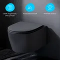 Produktbild: AM.PM Spülrandloses Schwarz WC Toilette für Gäste-WC Hänge-WC FlashClean aus Keramik Wand-WC X-Joy S mit Softclosing-Sitzabdeckung