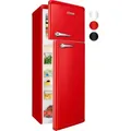 Produktbild: Bomann Retro Kühlschrank mit Gefrierfach, Vintage Kühlgefrierkombi Inhalt 208 L - Kühlen: 160 L, Gefrieren: 48 L, Retro-Fridge - DTR 353.1 rot - Rot