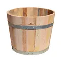 Produktbild: Temesso Blumentopf, Blumenkübel aus Kastanien-Holz - Fass, Holzfass als Pflanzkübel - Weinfass, Bottich, Holzkübel (D30 bis D60) mit Schlaufen (D60 H40 mit Schlaufen)