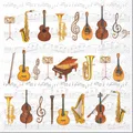 Produktbild: Servietten Lunch 33 x 33 cm 3-lagig 20 Servietten Orchestra Musikinstrumente