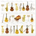 Produktbild: 20 Servietten Orchestra  Instrumente Orchester Musik Violine Tischdeko  33x33cm
