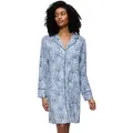 Produktbild: Triumph Nachthemd Boyfriend Fit NDW mit durchgehender Knopfleiste, lange Ärmel, Kragen, legere Passform blau M (42)