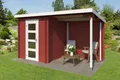Produktbild: Gartenhaus Blockhaus  Pultdach 28 mm Jelle Plus rot 390x195 cm Lasita