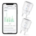 Produktbild: WLAN Smart Steckdose mit Strommessung Mini Plug 2er Pack Smart Home WiFi Stec...