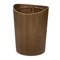 Produktbild: Relaxdays Papierkorb, 9 l Volumen, in Holzoptik, H x D: 30 x 23 cm, Metallring für Mülltüte, runder Abfalleimer, braun