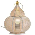 Produktbild: Marrakesch Tischlampe Nachttischlampe 25cm groß | Orientalische Deko Lampe Stehlampe im Wohnzimmer Schlafzimmer oder Kinderzimmer | Marokkanische Tischleuchte Tamara weiß aus Metall mit E27 Fassung
