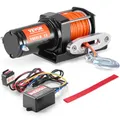 Produktbild: VEVOR 12v Seilwinde, 3500 lbs/1588 kg, 12 V DC ATV/UTV-Winde mit Φ0,5 x 1188,7 cm, 12 Strängen Synthetikseil, Aluminium-Seilführung, IP55, zum Schleppen von UTV, ATV, Boot