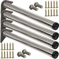 Produktbild: Stahlia 4 x Edelstahl Fi Tischfuß Ø60 mm Tischbeine Möbelfuß |Höhe 820 mm|höhenverstellbar + 30 mm|inkl. Befestigungsmaterial |Tischfuss Verstellfuß Möbel Fuß Füße |