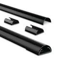 Produktbild: Hama 00220990 Alu-Kabelkanal, halbrund, 110 x 3,3 x 1,8 cm, Schwarz