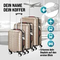 Produktbild: MONZANA® 3tlg. Kofferset TSA Schloss Wäscheorganizer Kofferwaage Gurt Gelgriffe Zwillingsrollen Standfüße Trolley Reisekoffer Hartschale Koffer M-L-XL, Farbe:champagner